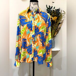 Flying Tomato Multicolor Abstract Print Button-Up Blouse